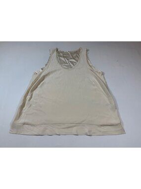 Aquarius Cocktail AQC Womens Beige Silk Tank Top Size 3 Made In USA (ii88)